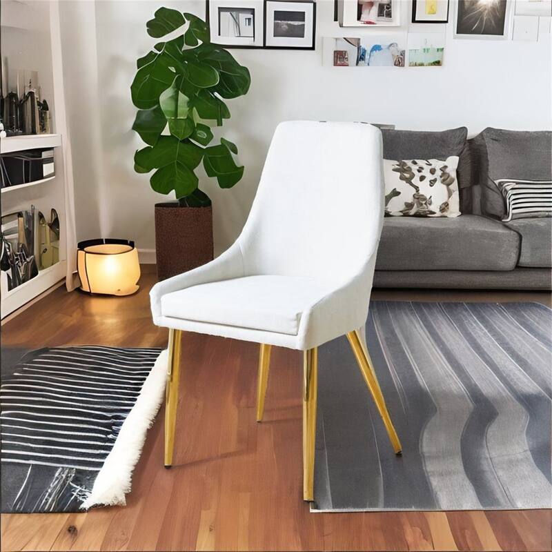 Upholstered Armless Fabric Dining Chairs (Set of 2)