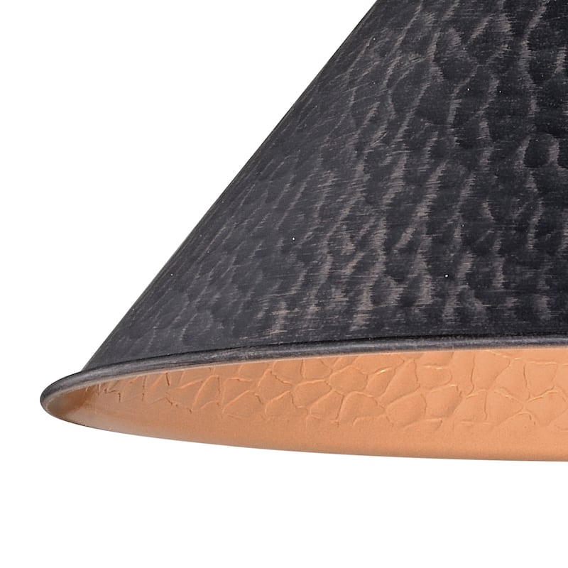 Outland 1-light Black/Goldtone Outdoor Barn Dome Pendant - 10-in W x 7.5-in H x 10-in D