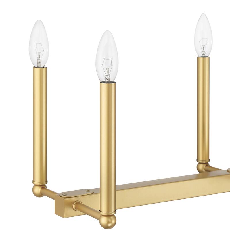 Modern Brass 8-light Linear Chandelier Candle Island Lighting with UL Certified - 43.3'' W