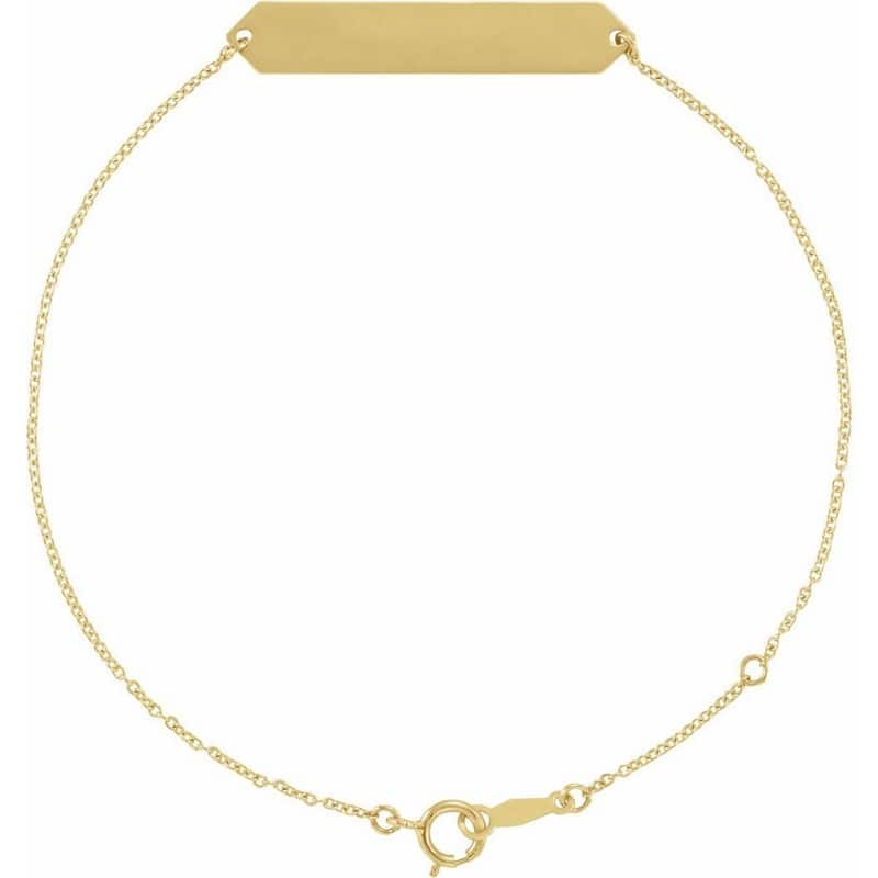 Curata 14k Yellow Gold Geometric ID 7-8" Bracelet