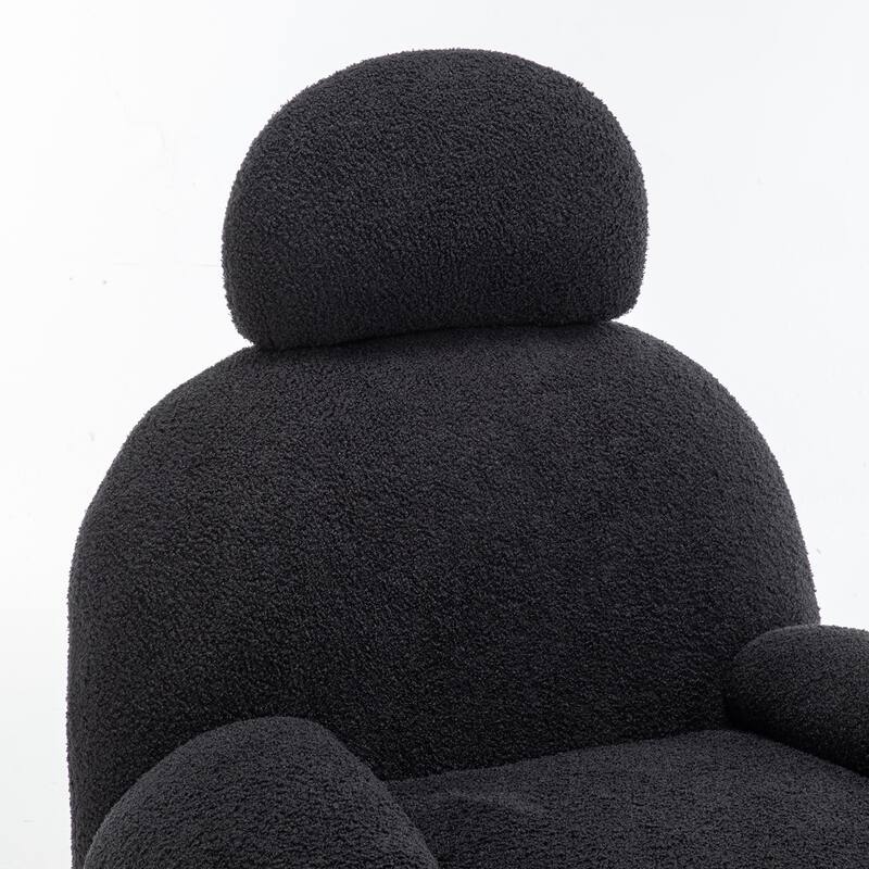 SEYNAR Modern Faux Sherpa Upolstered High Back Armless Accent Chair Set of 2