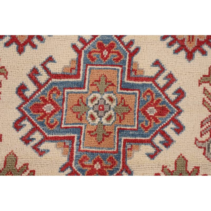 Kazak Oriental Accent Rug Handmade Beige Wool Carpet - 3'3"x 5'1"