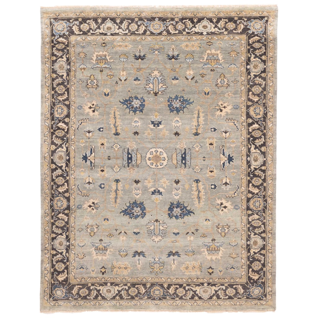 ECARPETGALLERY Hand-knotted Finest Agra Jaipur Teal Wool Rug - 8'7 x 11'2