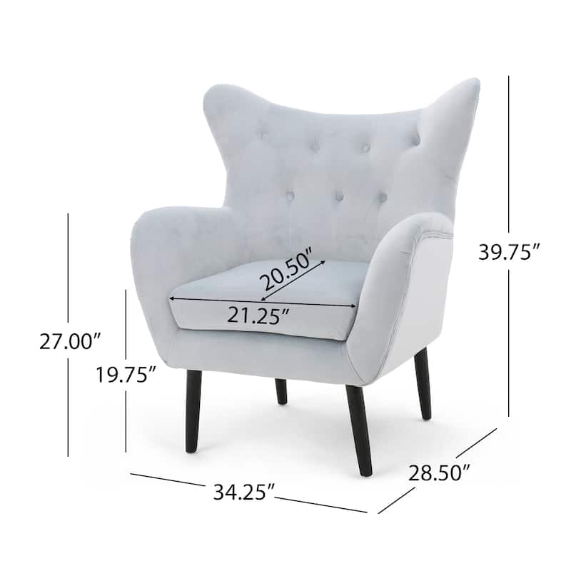 Alyssa Mid-century Upholstered Arm Chair by Christopher Knight Home - 30.25"D x 34.25"W x 39.75"H