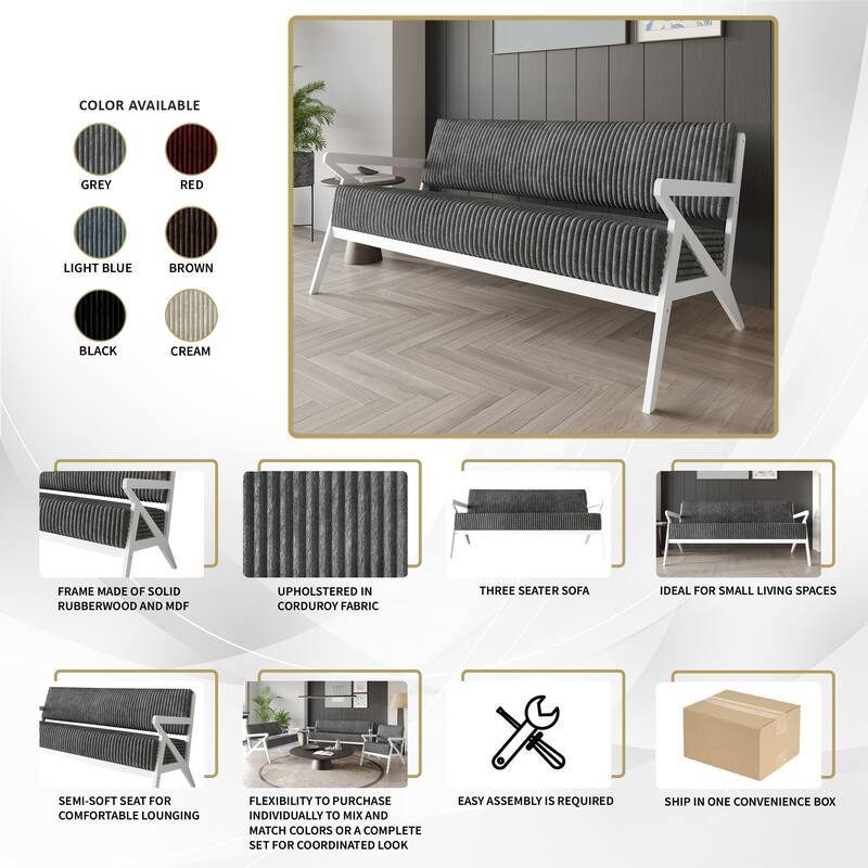 CraftPorch Chic Modern Velvet 3-Piece Upholstered Living Room Set