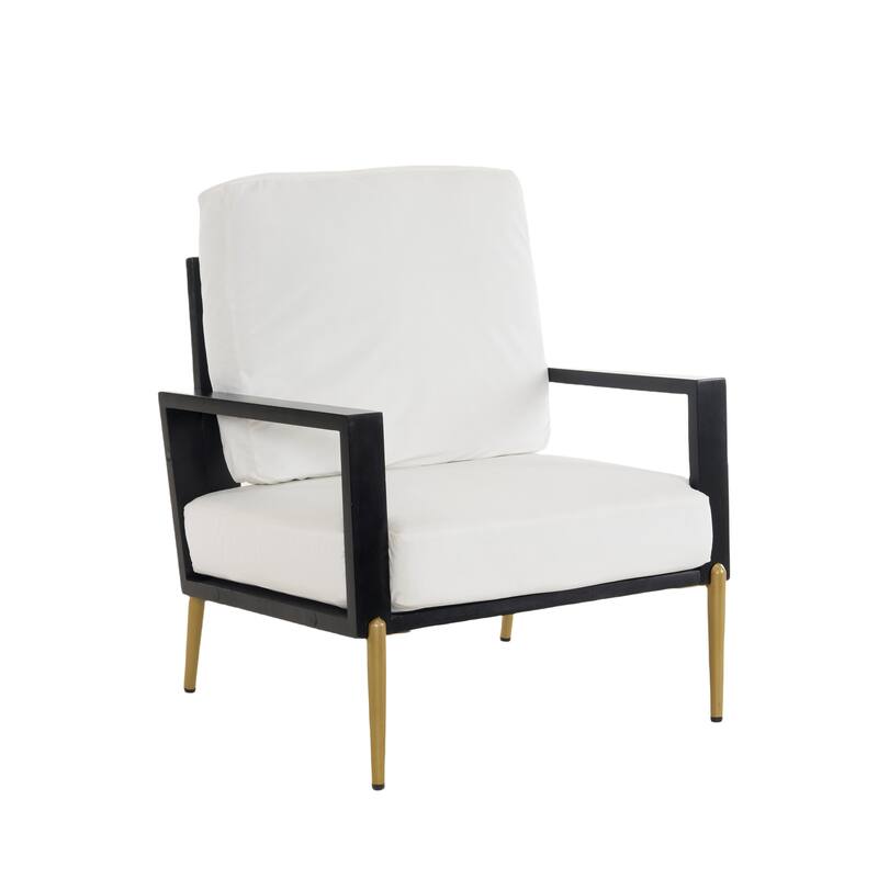 Retro Floral Print Velvet Armchair with Gold Legs and Rubberwood Frame, Ideal for Indoor and Outdoor Use