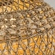 preview thumbnail 6 of 8, Homa Rattan Coastal Boho 12" Gold Dome Pendant Light - 12" Wide