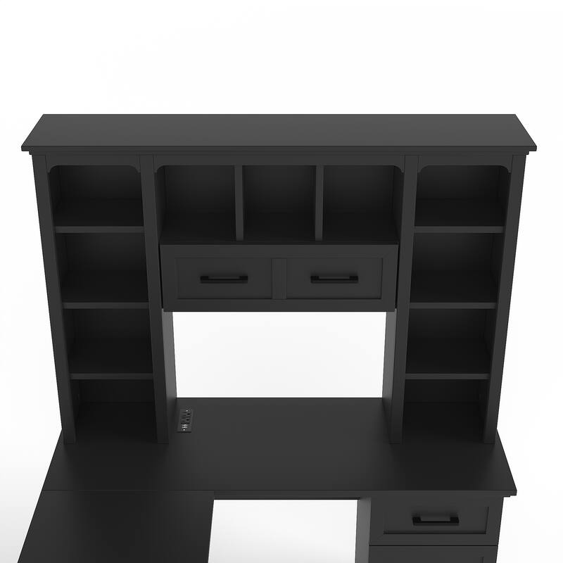 Desk with File Drawer, White finish