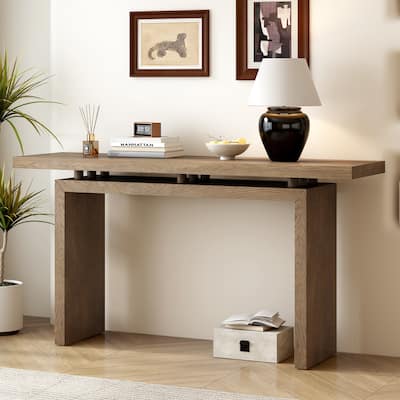 U_STYLE Uniquely Designed Ash Veneer Console Table
