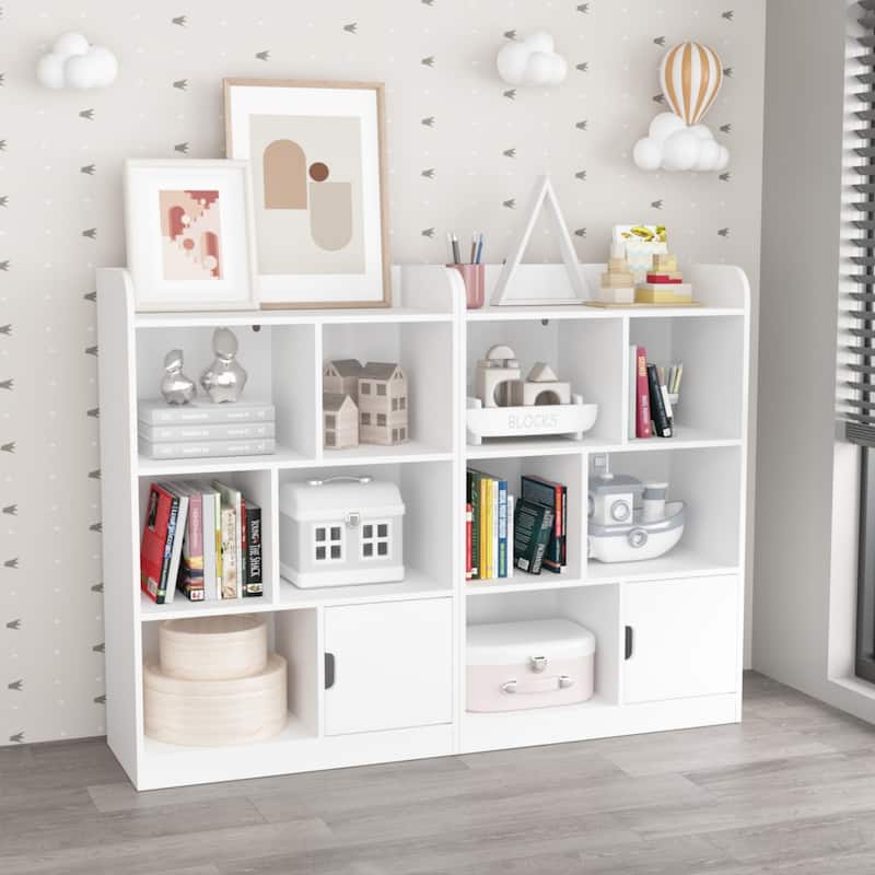 Kids Bookcase, Bookshelf with 6 Compartments