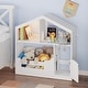 preview thumbnail 1 of 5, 2-Tier Kids Bookshelf, Toy Storage Organizer with Motion Sensor Light White