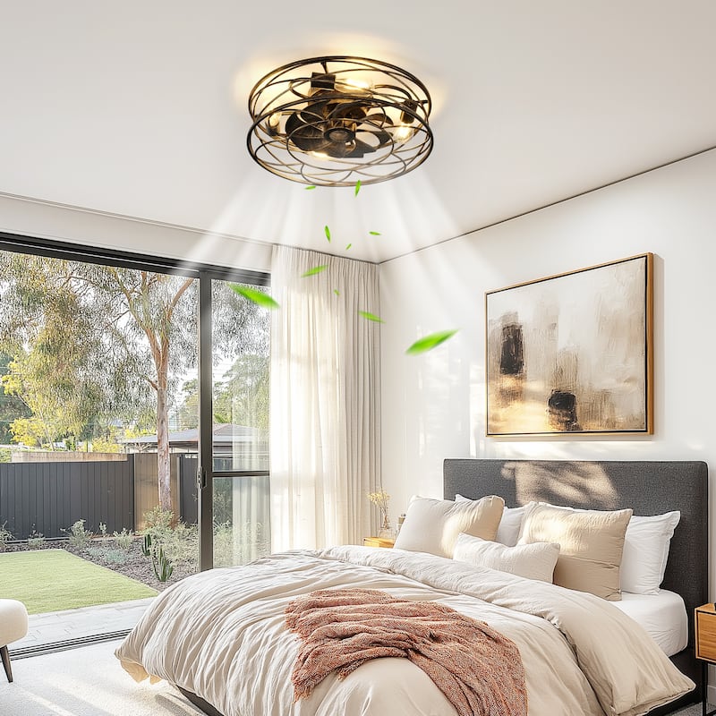 20" Farmhouse Reversible Caged Ceiling Fan - 20 Inches