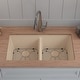 preview thumbnail 2 of 5, Lexicon Granite 32 Inch 50/50 Double Bowl Undermount Kitchen Sink Kit