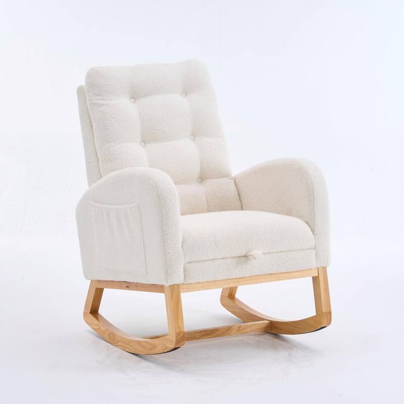 Nursery Rocking Chair - 39.76" Tall with Flip-Down Ottoman