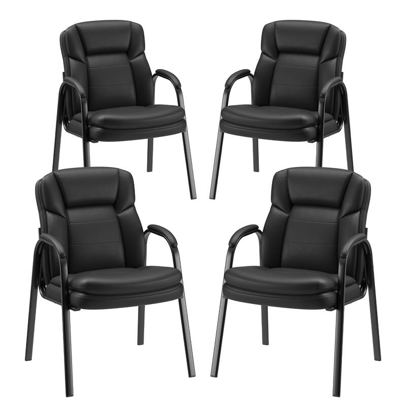 Ergonomic Guest Chairs with PU Leather Upholstery & Steel Frame