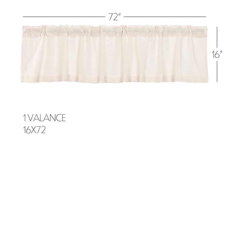 Farmhouse Kitchen Curtains VHC Cotton Burlap Valance Rod Pocket Solid Color