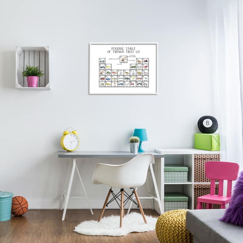 Stupell Periodic Table Things That Go Kids Educational Vehicles Framed Wall Art, Design by Dishique - Multi