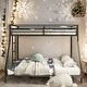 preview thumbnail 1 of 9, Twin over Full Metal Bunk Black for Kids and Adult, Low Profile and Easy Climbing with Stable Ladder Black