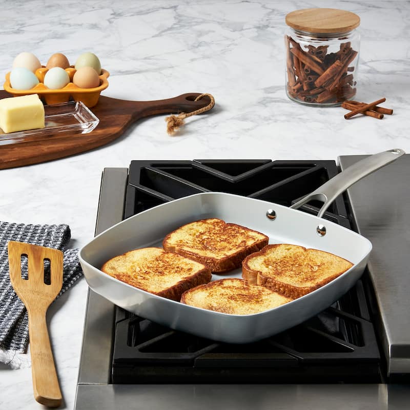 Smart Planet 11" Post-Consumer Recycled Aluminum Square Griddle Pan
