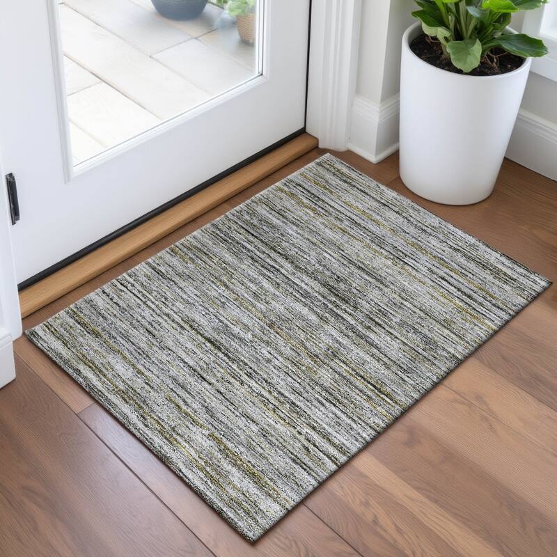 Premium Washable Super Soft Ombre Stripes Mayfield Rug - Pewter - 1'8" x 2'6"