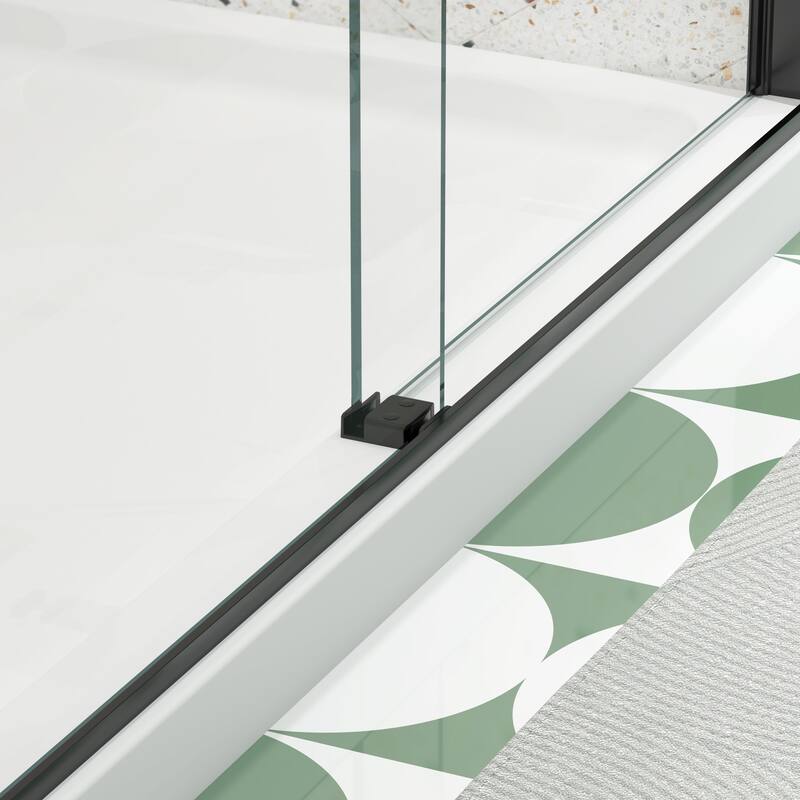 60''W x 74''H Frameless Double Sliding Shower Door with Stainless Steel Hardware - 60'' x 74''