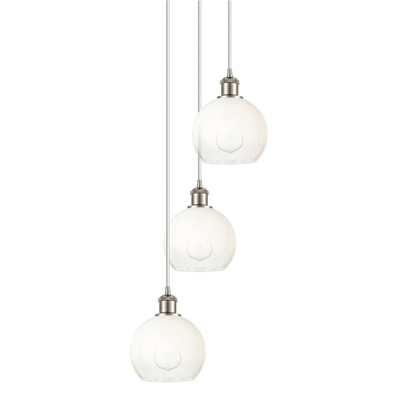 Innovations Lighting 113B-3P-31-15 Brookhaven Globe Pendant Brookhaven - Brushed Satin Nickel / Opal