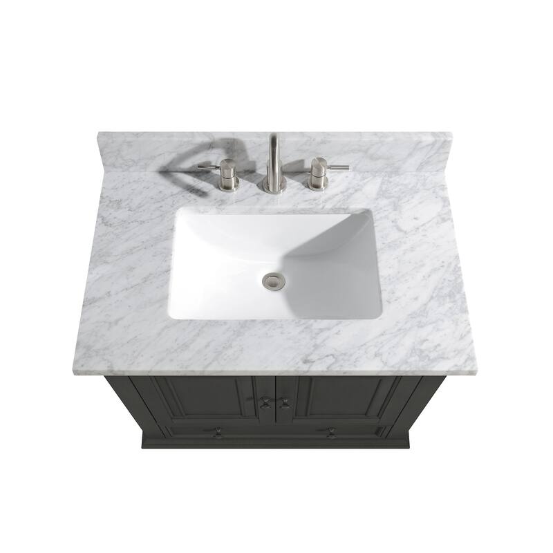 Avanity Thompson 30 in. Single Sink Bathroom Vanity with Carrara Marble Top
