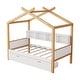 preview thumbnail 13 of 11, Wood House Bed with Two Drawers and Bookshelf Storage for Children