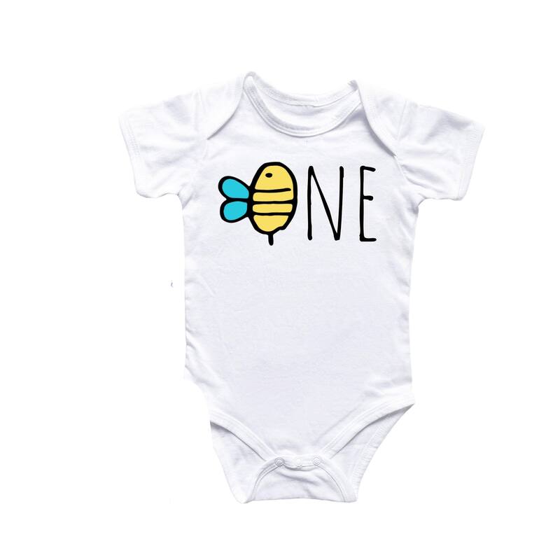 Bee Birthday One - Baby Boy Girl Clothes Infant Bodysuit Funny Cute Newborn - White - Newborn