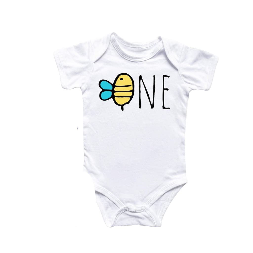 Bee Birthday One - Baby Boy Girl Clothes Infant Bodysuit Funny Cute Newborn