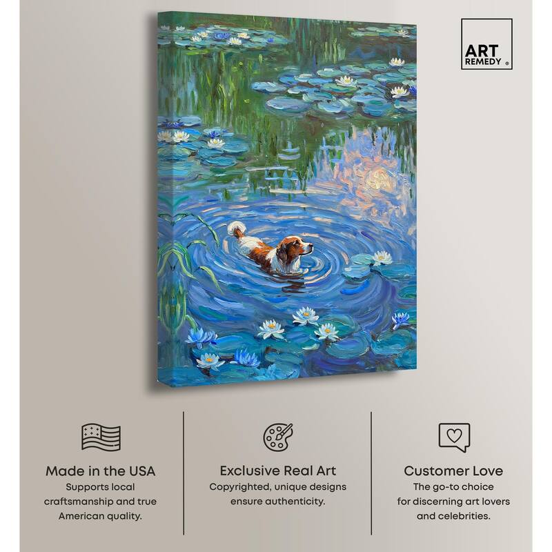 Lily Lagoon I Canvas Modern Classic by Art Remedy, Gallery Wrapped