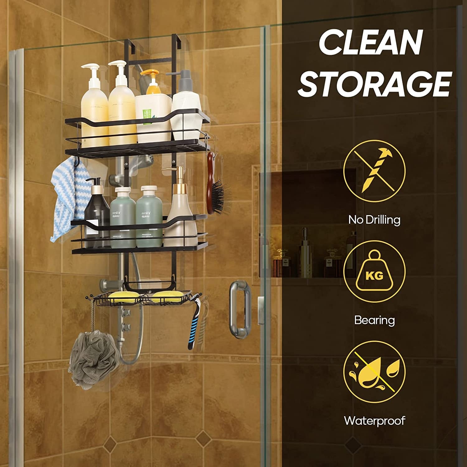 Shower clearance caddy door