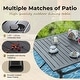 preview thumbnail 11 of 11, MAISON ARTS 5 Piece Patio Dining Set,4 Sling Dining Swivel Chairs and 37" Square Metal Table with 1.57" Umbrella Hole