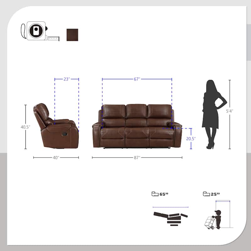 Ashton 2-Piece Manual Reclining Living Room Set
