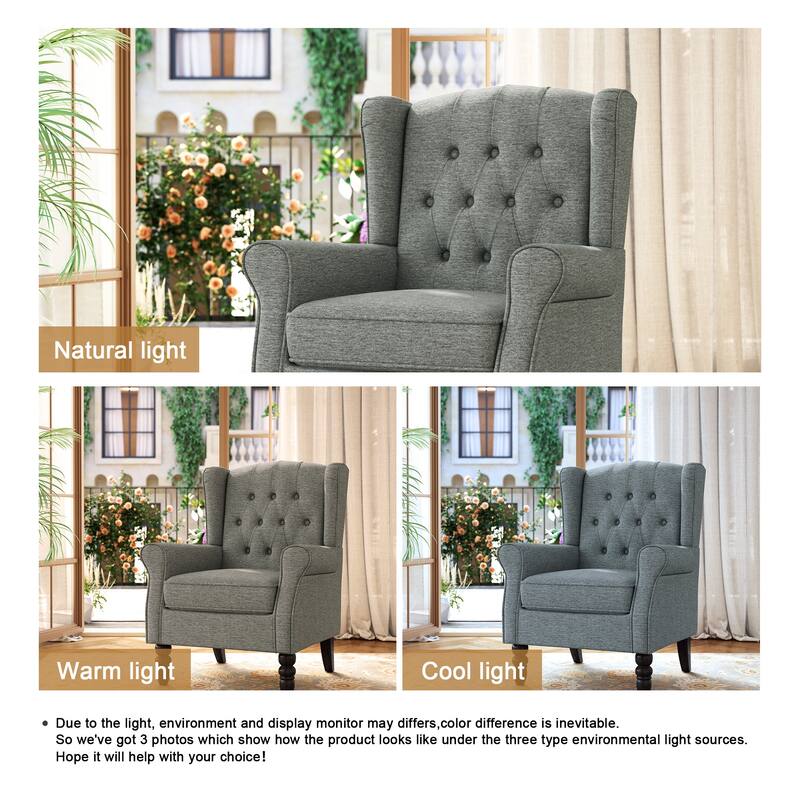 Modern Classic Button Tufted Accent Chair Upholstered Armchair