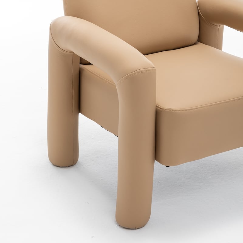 SEYNAR Modern PU Leather Accent Chair with Tubular Multifunctional Legs for Living Room