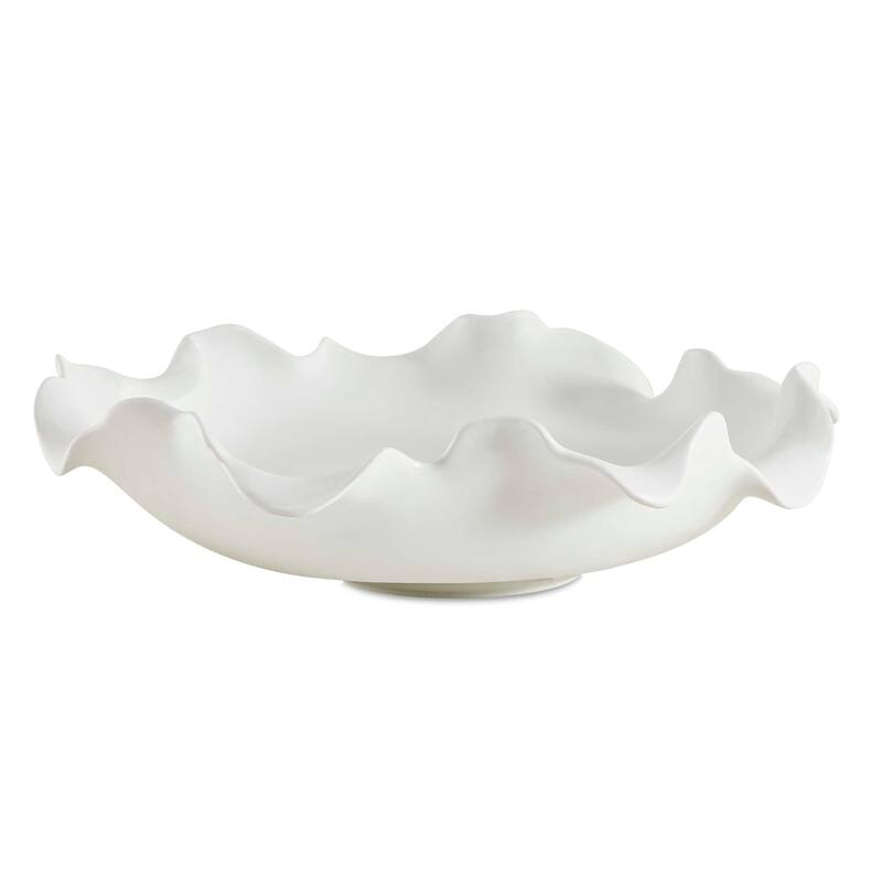 Uttermost 18286 Wave Crest 20" Wide Earthenware Decorative Bowl - White