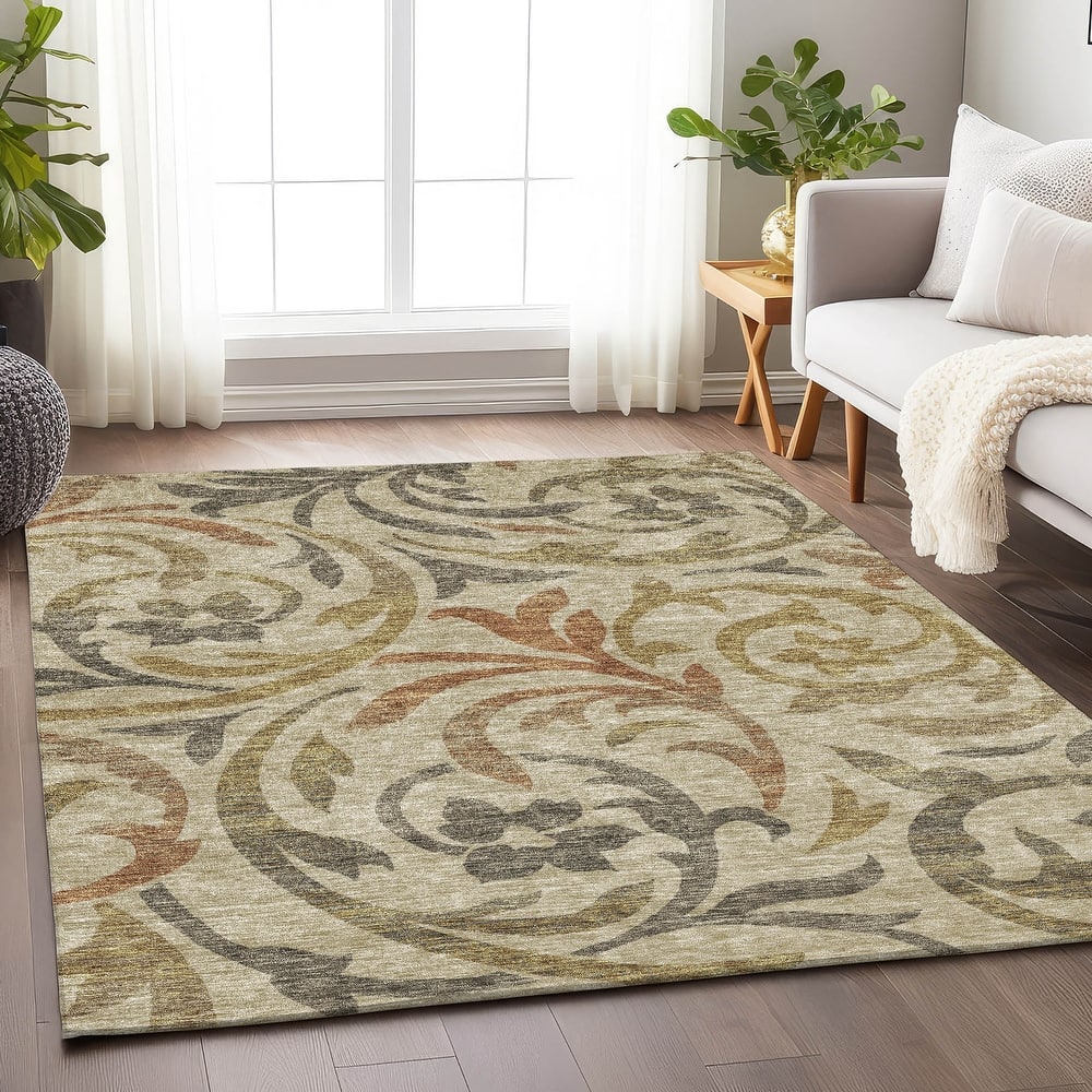 Premium Washable Super Soft Contempory Scroll Mayfield Rug