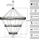 preview thumbnail 12 of 30, Large Black Wagon Wheel Chandelier Farmhouse Pendant Light Fixture