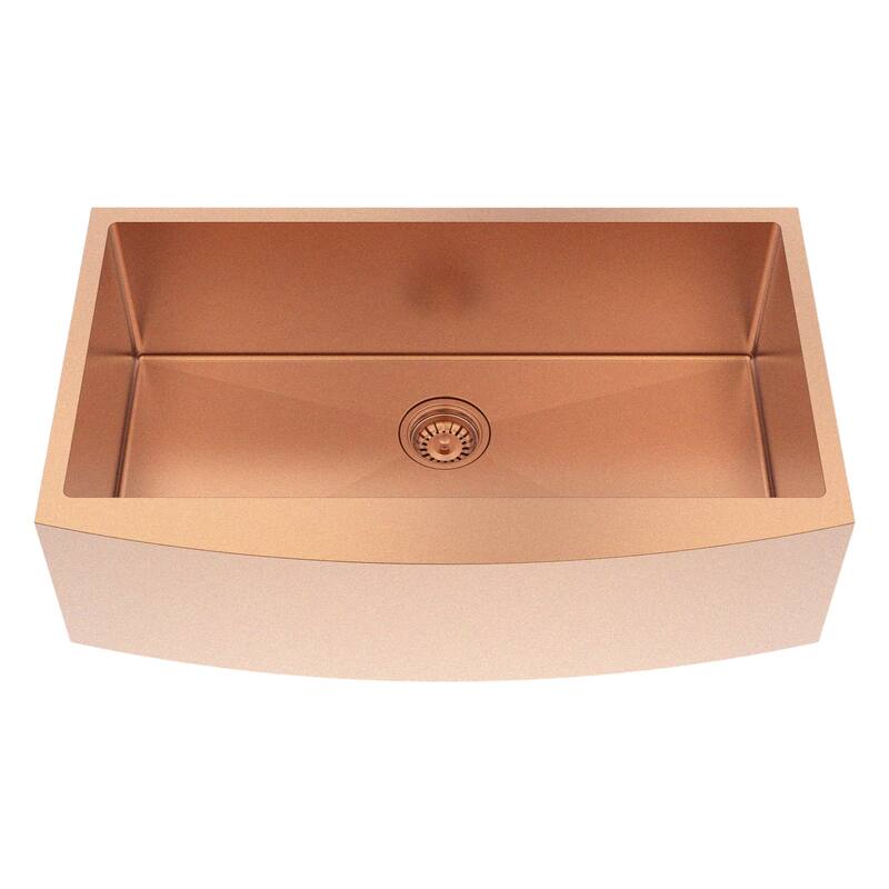 HomeRoots 10" X 33" Gold Stainless Steel Undermount Kitchen Sink - 33.00 in. x 10.00 in. x 20.00 in.