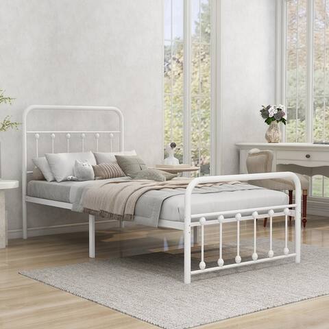 NNV Vintage Platform Metal California King Bed Frame, Easy Assembly