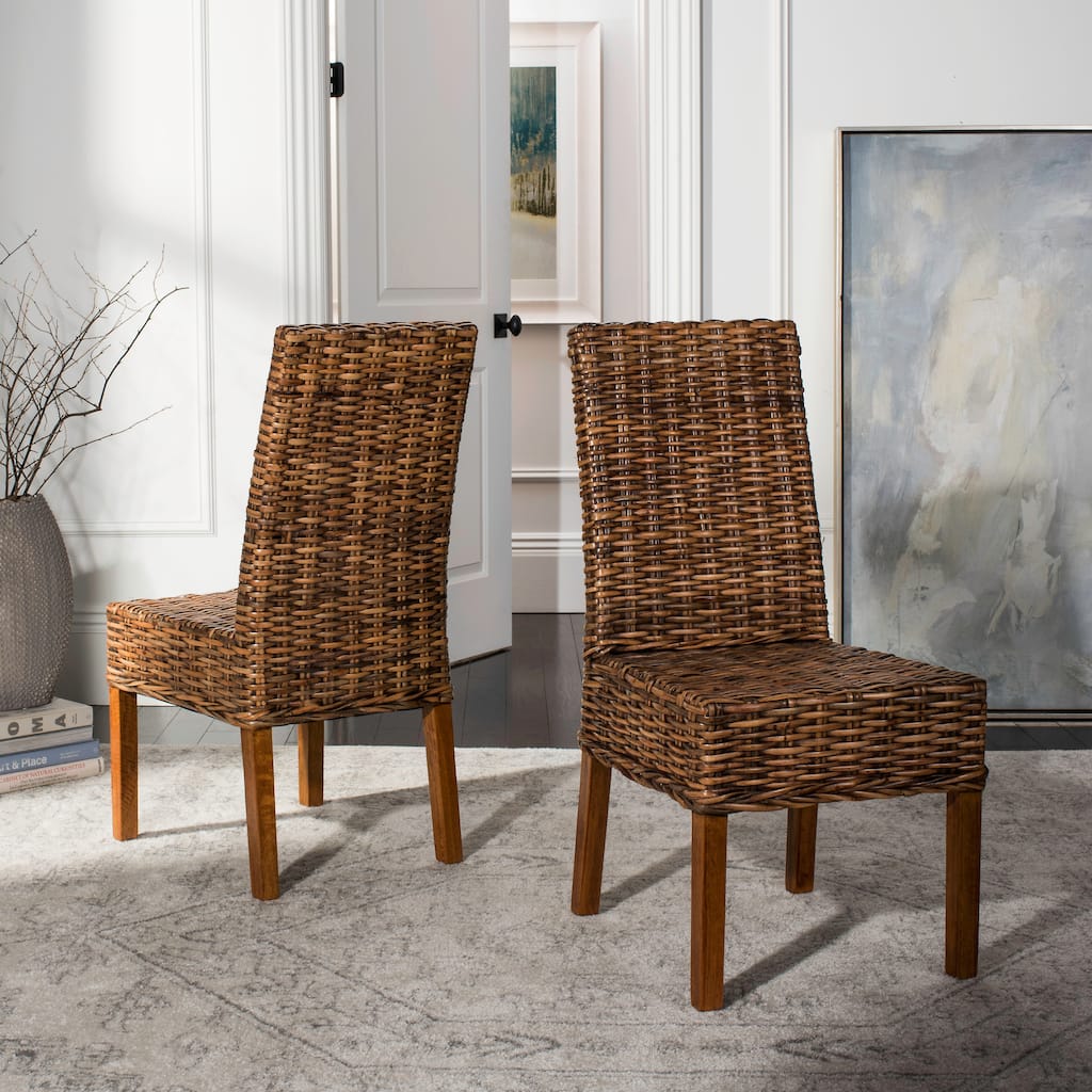 SAFAVIEH Marcy Brown Side Chair (Set of 2) - 18.1" W x 19.7" L x 39" H - 19"W x 22"D x 39"H