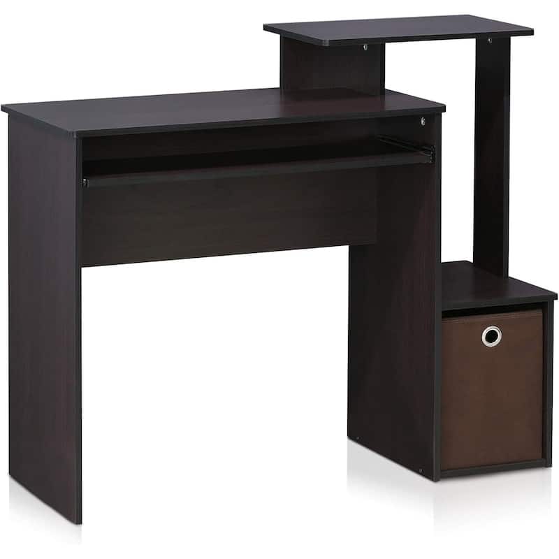Writing Desk - Compact Computer Desk with Keyboard Drawer & CPU Storage - Modern Home Office Desk