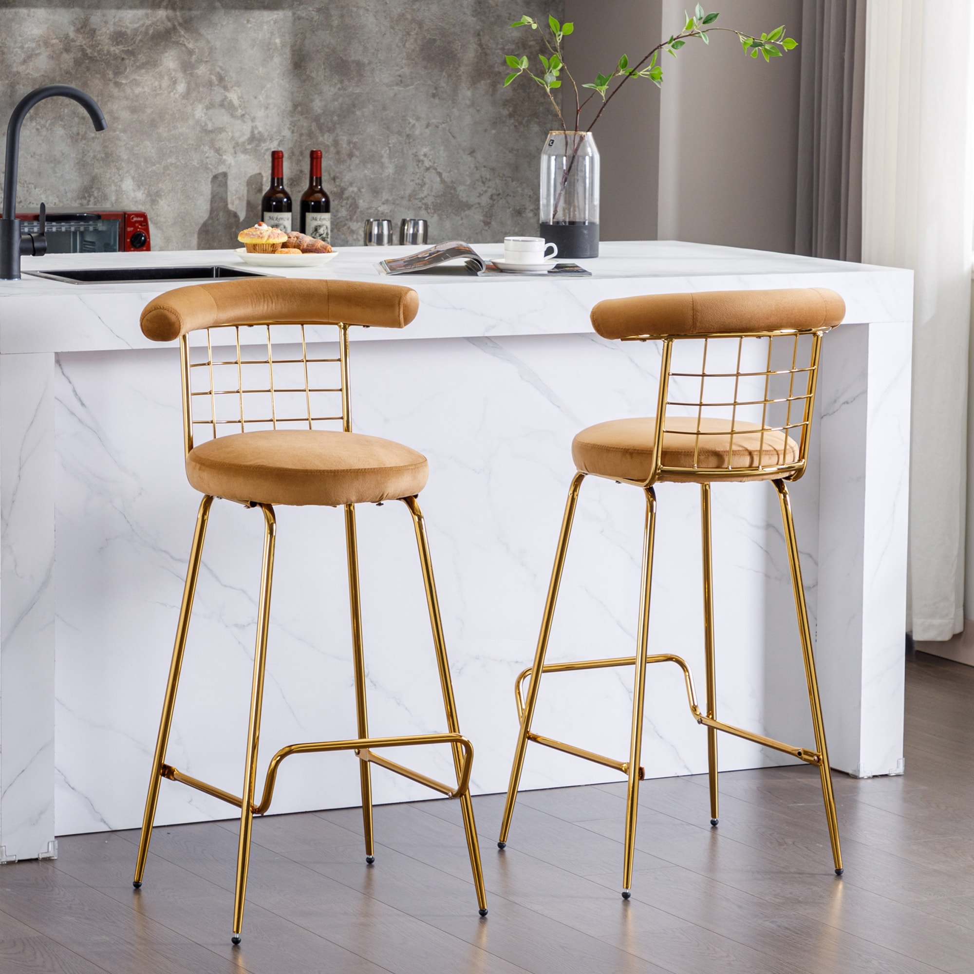 Brass bar stools with back discount