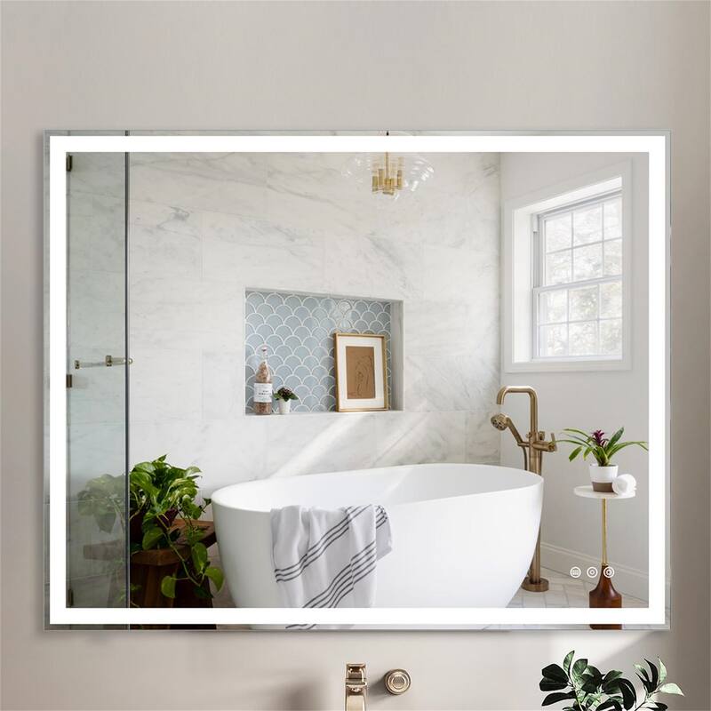 32" x 40" Smart LED Bathroom Wall Mirror with Memory,Anti-Fog Switch