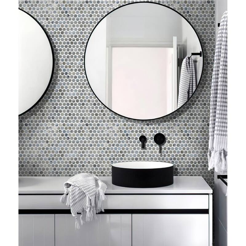 Apollo tile 12" x 12" Majeste Glossy Glacier Gray Glass Tile (10.34 sq ft/case) - 10 Pack