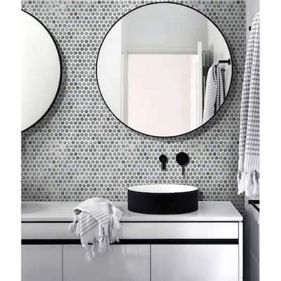 Apollo tile 12" x 12" Majeste Glossy Glacier Gray Glass Tile (10.34 sq ft/case) - 10 Pack