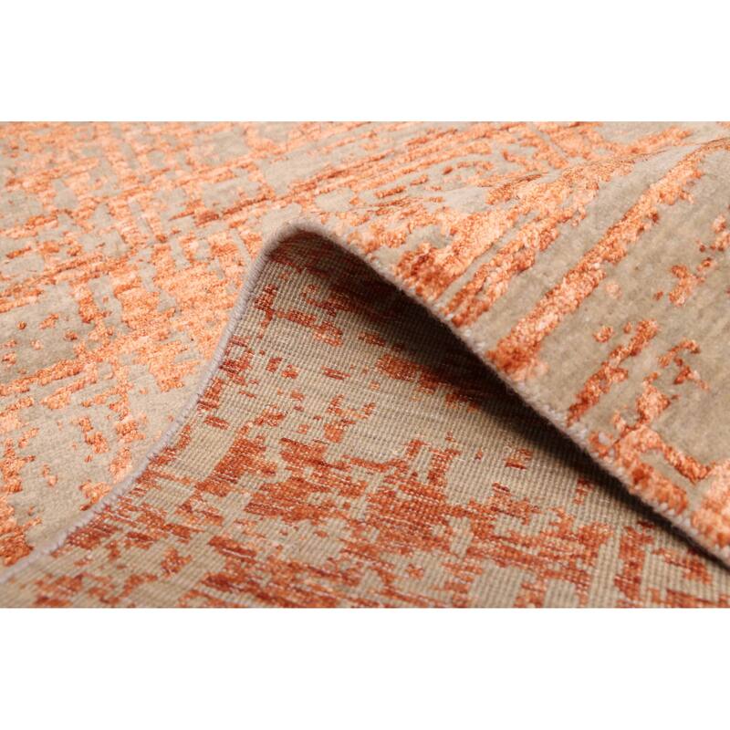 ECARPETGALLERY Hand-knotted Legacy Copper Silk, Wool Rug - 2'5 x 10'0