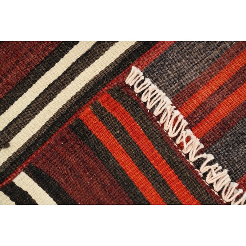 Hand Woven Oriental 100% Wool Carpet Southwestern Geometric Multi-Colored Kilim Area Rug - 8' 1'' X 4' 11''