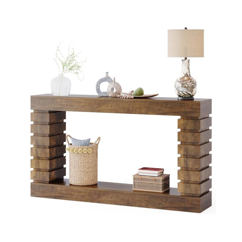 70.87" Narrow Brown Wood Console Table with Storage for Entryway Sofa Table, Hallway Living Room